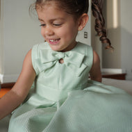 Vestido verde brocado