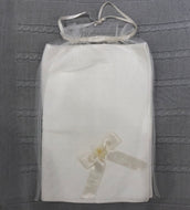 manta jackard ivory con lazo y bolsa de tull t/u