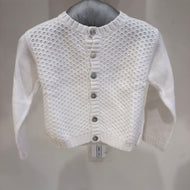 Cardigan beba tejido algodon blanco