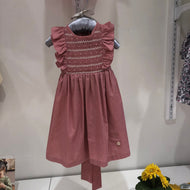 Vestido palo rosa con panal de abeja