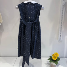 Cargar imagen en el visor de la galería, Vestido azul puntos con bordado lazos
