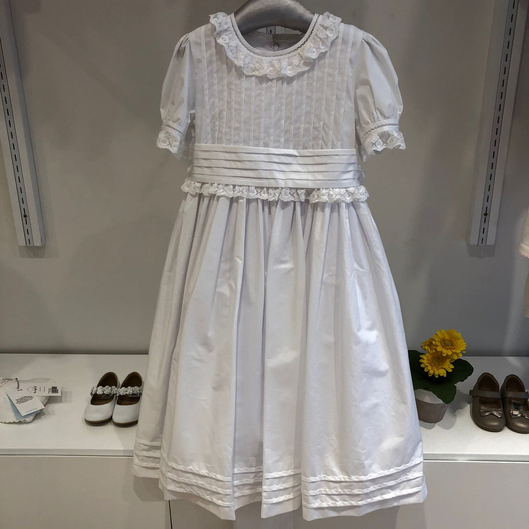 Vestido primera comunión blanco con blondas
