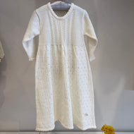 Vestido tejido trenzas ivory