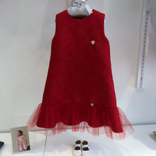 Cargar imagen en el visor de la galería, Vestido rojo brocado con tull
