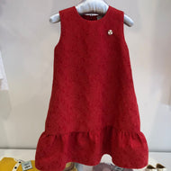Vestido rojo brocado