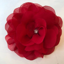 Cargar imagen en el visor de la galería, Gancho flor de organza rojo
