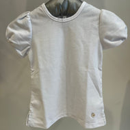 Polo pique blanco manga bombacha