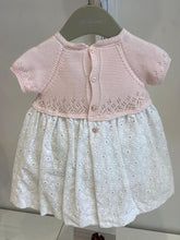 Cargar imagen en el visor de la galería, Vestido cuerpo punto+braguita blanco-rosa Pili carrera

