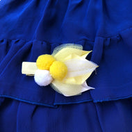 Gancho pompom hojas amarillas t/u