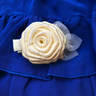 Gancho rosa satinada y tull amarillo t/u