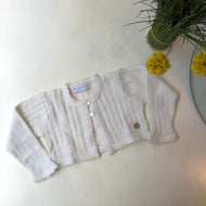 Bolero manga larga acanalado baby rabit ivory