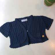 Bolero espiga manga corta azul acero