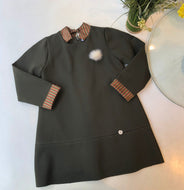 Vestido manga larga con detalles rayas