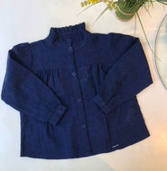 Blusa broderie azul con bobos