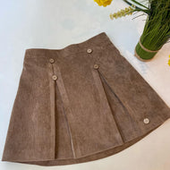 Falda tableada corduroy marron
