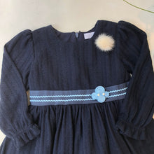 Cargar imagen en el visor de la galería, Vestido tela tejida azul
