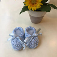 Zapato tejido celeste