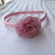 Vincha rosado flores