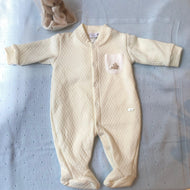 Enterizo largo jackard crema