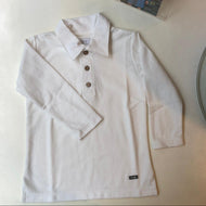 Polo pique manga larga blanco