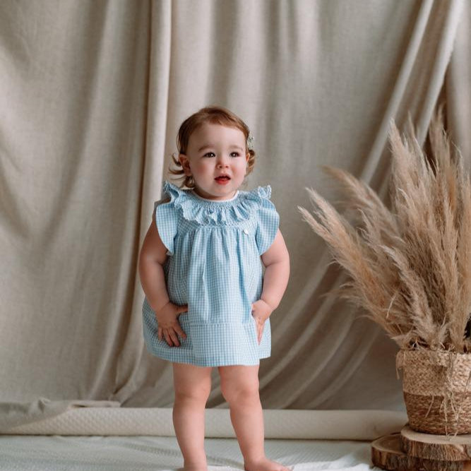 Vestido vichy celeste Pili Carrera