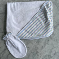 Set toalla con rayas - guante